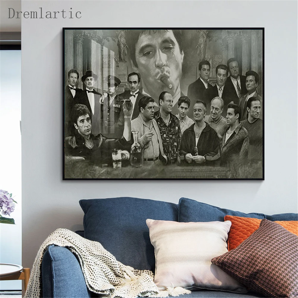 Горячее предложение Топ Арт холст постер из шелковой ткани Крестный отец фильма