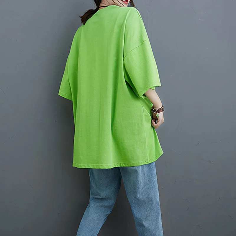 Plus Size Cotton T-Shirts For Women 2020 New Summer Casual Basic Lady Tops Tees Female Short Sleeve Ladies Tunic 4XL 5XL | Женская