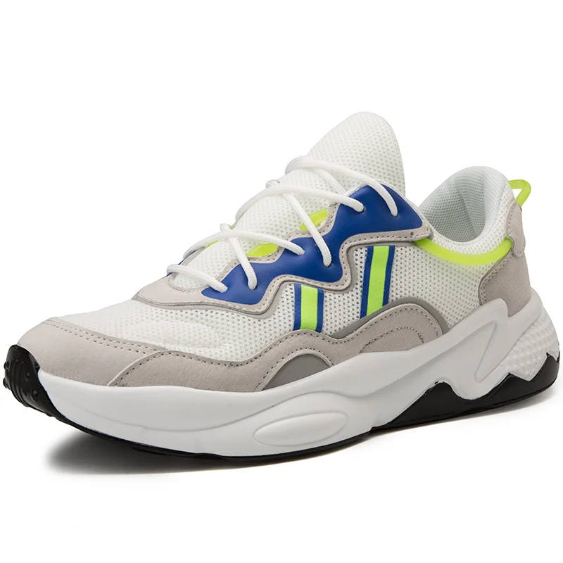 White Casual Shoes Мужская повседневная обувь; зимние кроссовки; кроссовки на массивном каблуке; обувь для папы; мужские кроссовки; классические брендовые черные и белые кроссовки; мужские кроссовки на платформе; Новинка - Цвет: White Casual Shoes