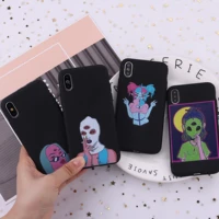 alien art black soft silicone candy case fundas for iphone 12 13 11 pro max mini 8 8plus x xs max 7 7plus xr