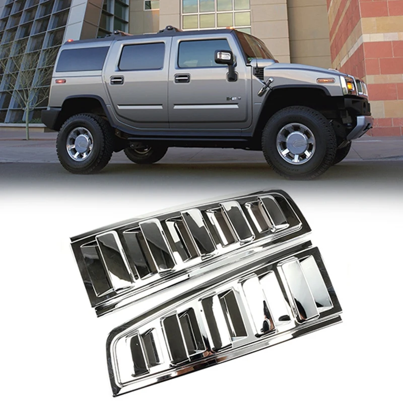 

Car Rear Upper Tail Light Lamp Vent Cover Bezel Guard Chrome for Hummer H2 Suv 2003-2009