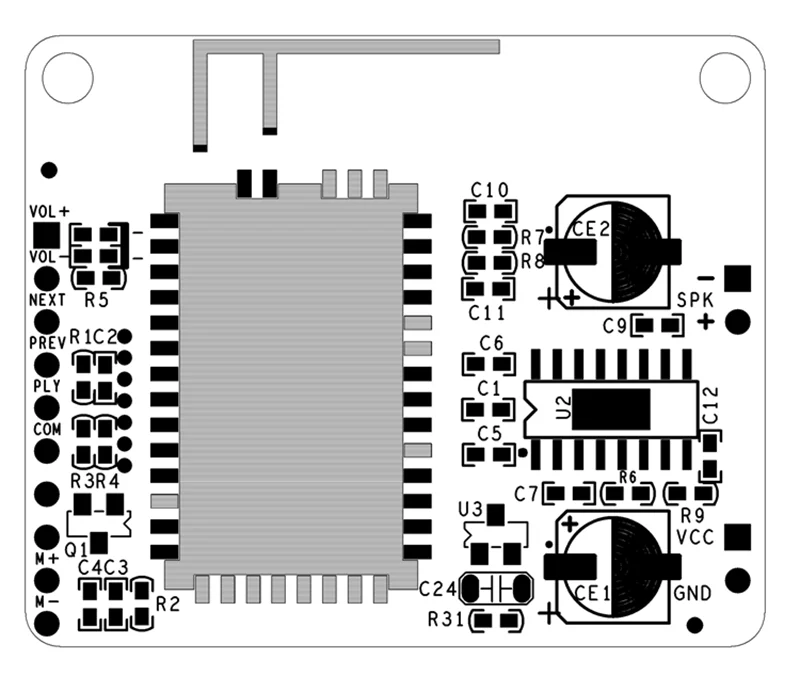 Плата моноусилителя CSRA64110 совместимая с Bluetooth TWS функцией самоусиления 5W6W8W |