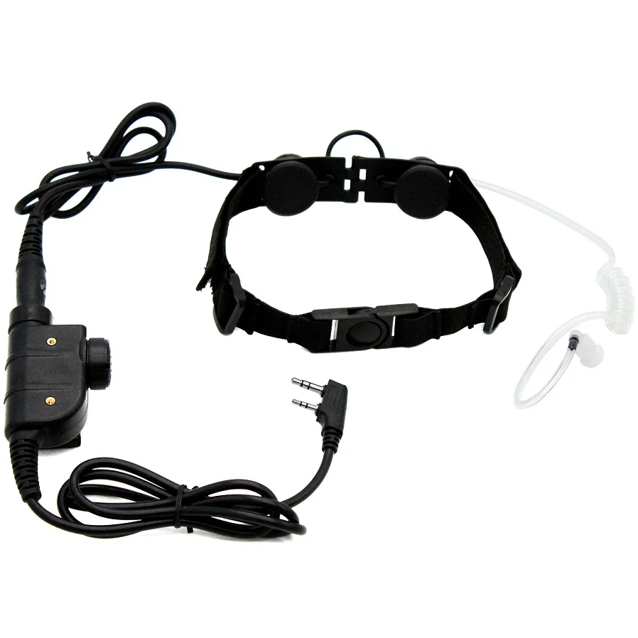 Z Тактический горловой микрофон Z003 гарнитура с Silynx PTT для BaoFeng UV-5R UV-5RA UV-5RE UV-5X BF-888S Retevis H777 TYT иди и болтай Walkie Talkie - Цвет: Black