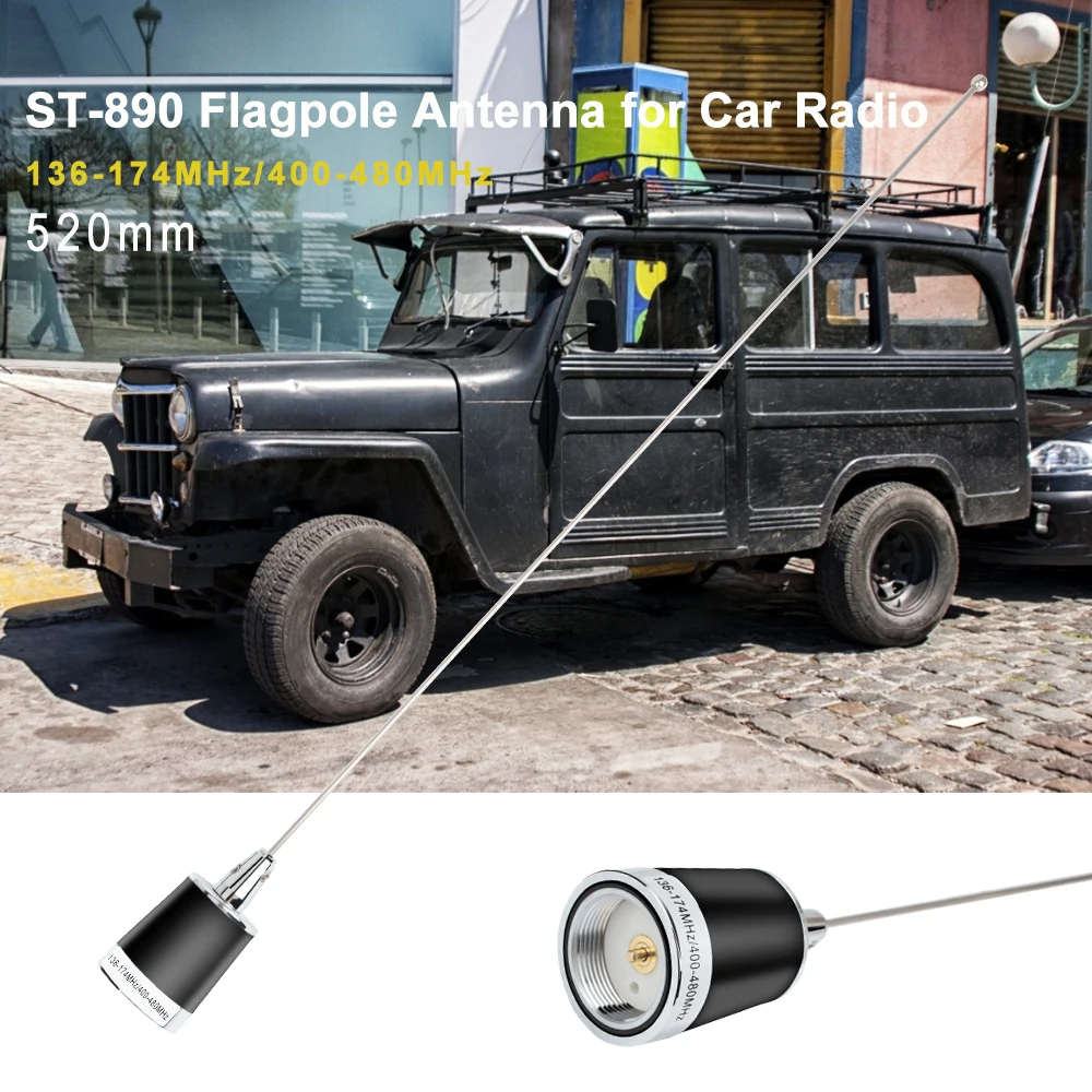 Портативная рация, двухдиапазонная антенна VHF UHF 144 МГц 430 дБ NMO Разъем 65 Вт Длина 52 см