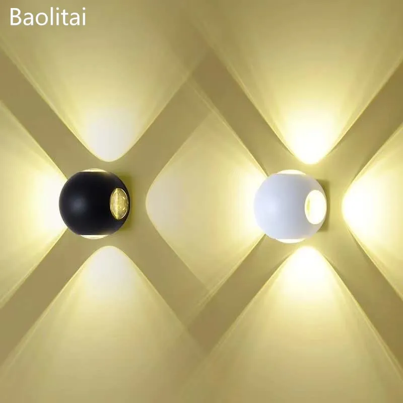 Алюминий Водонепроницаемый IP66 Крытый настенный светильник LED 6/12 Вт с круглым