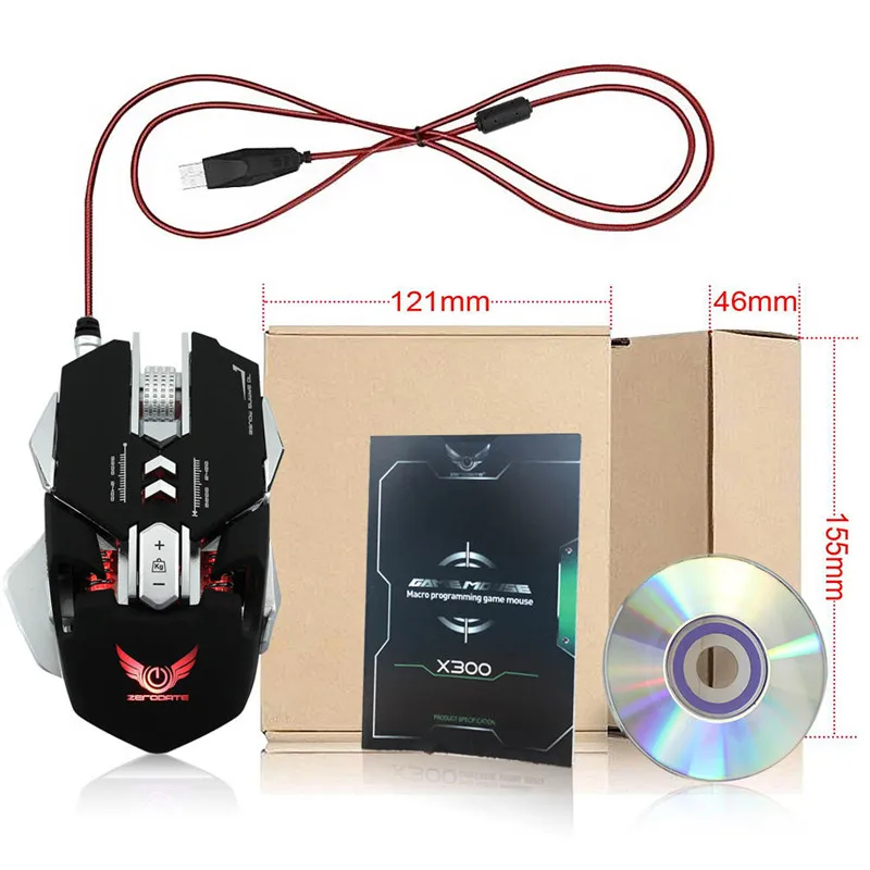 Черный Новинка 3200 dpi USB Проводная Конкурентная игровая мышь 7 программируемых кнопок Механическая Макросъемка Программирование игровая мышь - Цвет: Черный