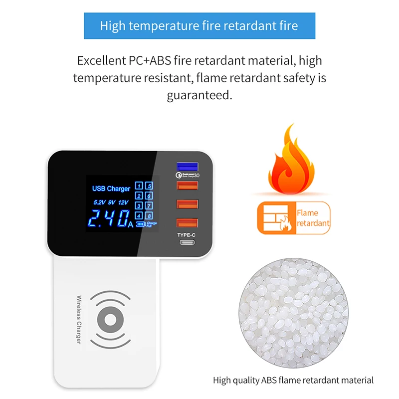 QI Беспроводное зарядное устройство Quick Charge 3 0 Smart usb type C зарядная станция