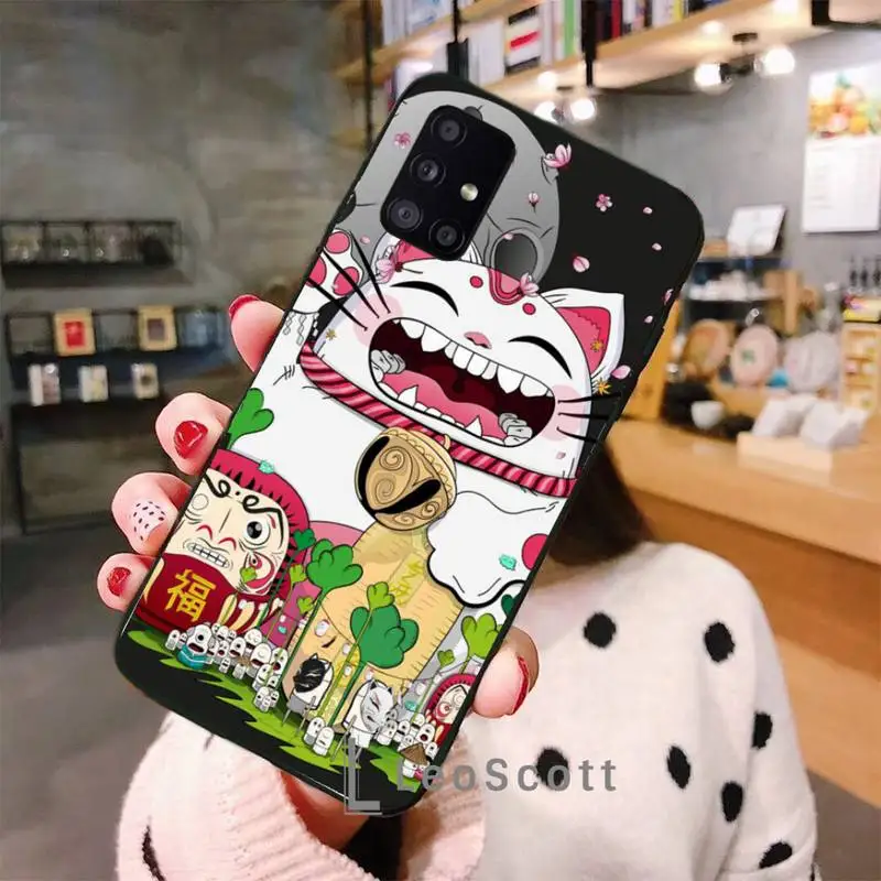 

Beckoning cat japanese style Phone Case For Samsung A40 A31 A50 A51 A71 A20E A20S S8 S9 S10 S20 Plus note 20 ultra