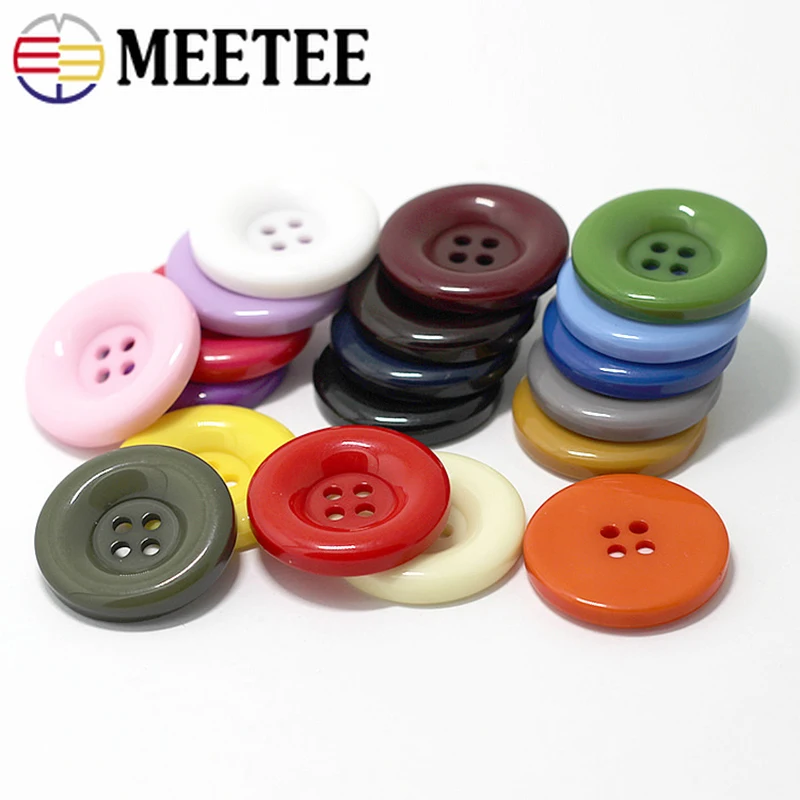 Meetee 50pcs 15-25mm 30pcs 28-38mm 4-Hole Resin Button Flatback Decoration Buckle DIY Kids Toys Garment Scrapbooking Accessories | Дом и сад