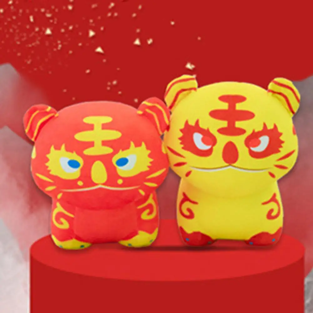 

Китайский новый год Тигр праздничное трехмерное выражение лица Новогодний подарок коллекция Китайский Зодиак тигр плюшевая игрушка для D