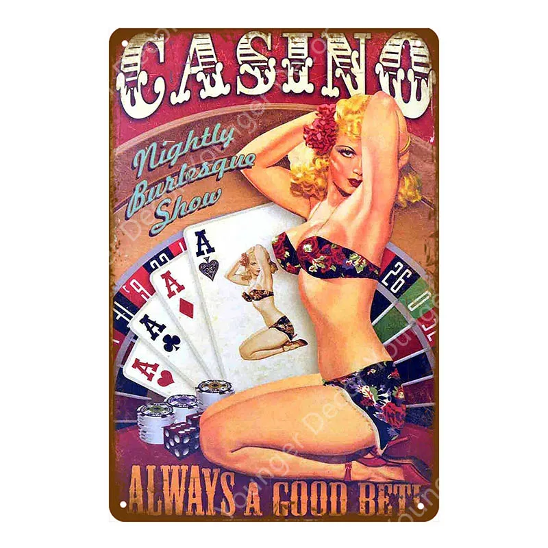 YD6727BI Pin Up Girl металлические знаки Самогонный плакат Сексуальная Дамская металлическая табличка настенная живопись наклейка для паба бара клуба домашний декор YI-167 - Цвет: YD6727BI