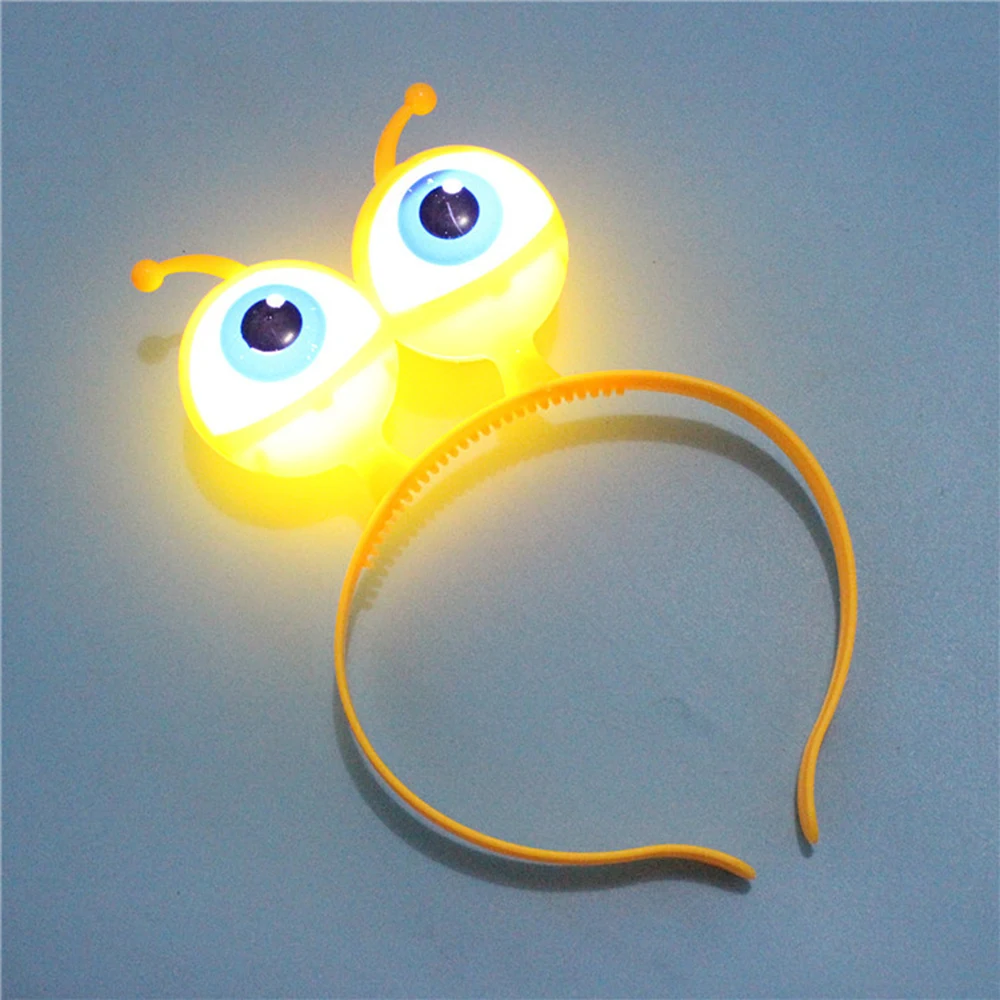 

Kids LED Light Luminous Headband Halloween Christmas Vocal Concert Supplies Aliens Eyes Head Hair Hoop Band Party Decoration Toy