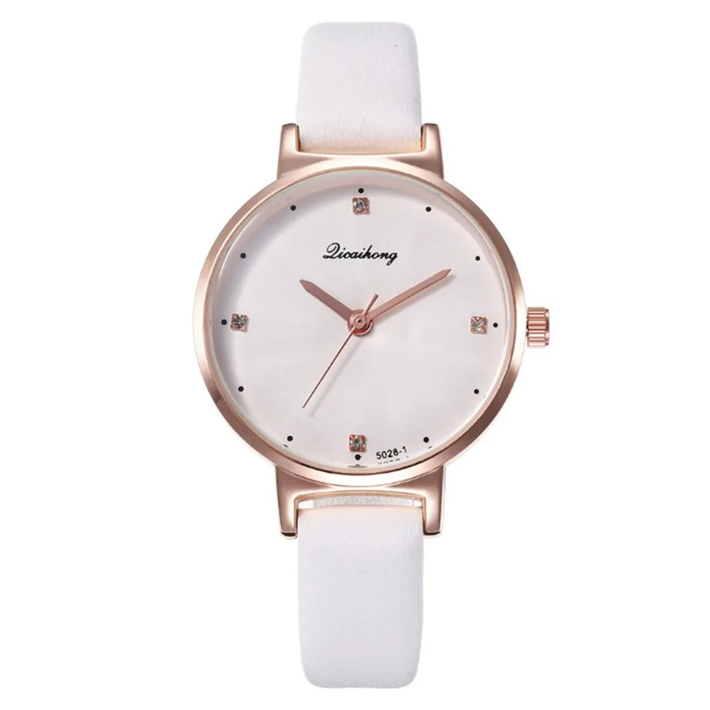 Женские Красные кварцевые часы Стильные Классические со стразами для отдыха