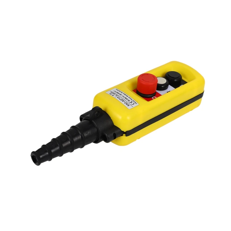 

XAC-A2713 Crane Lift Switch Lift Button Switch Emergency Stop Switch, 2 Button Single Speed with Emergency Stop