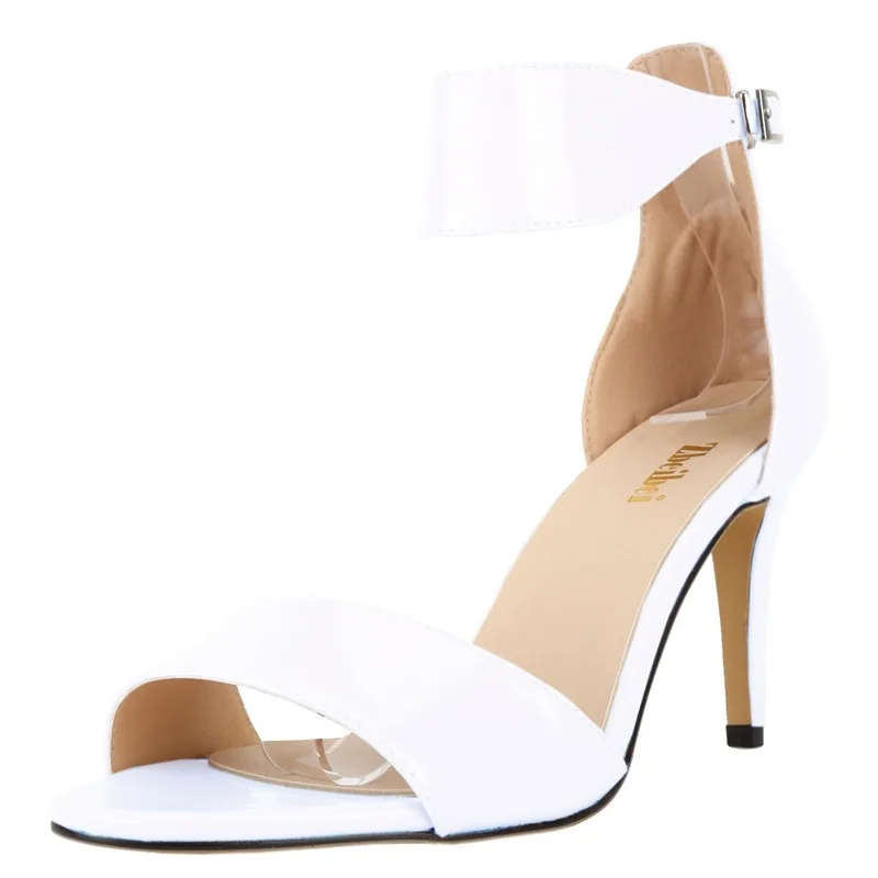 Mature PU Solid Occupation Women Sandals Women Thin High Heel Round Toe Buckle Strap sandalias mujer 2020 women shoes size 35-42