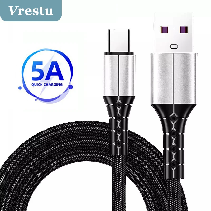 

5A Super Charge USB Type C Fast Charging Cable for Xiaomi mi 11 Huawei P40 Pocophone F2 X2 Data Sync Wire for Redmi10X K30 8A 5G