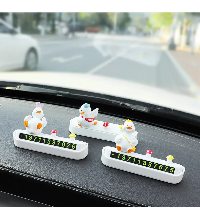 

Cute Parking Card Phone Number One-Click Hide Sweet Cartoon Telephone Number Plate Stand Car Accessories Temporary Parking Card