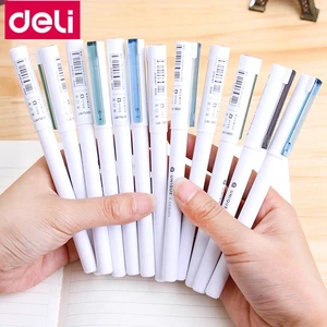 12PCS/LOT Deli A008 student office gel pen roller ball pen gel ink pen 0.5mm 12pcs box China top brand Deli