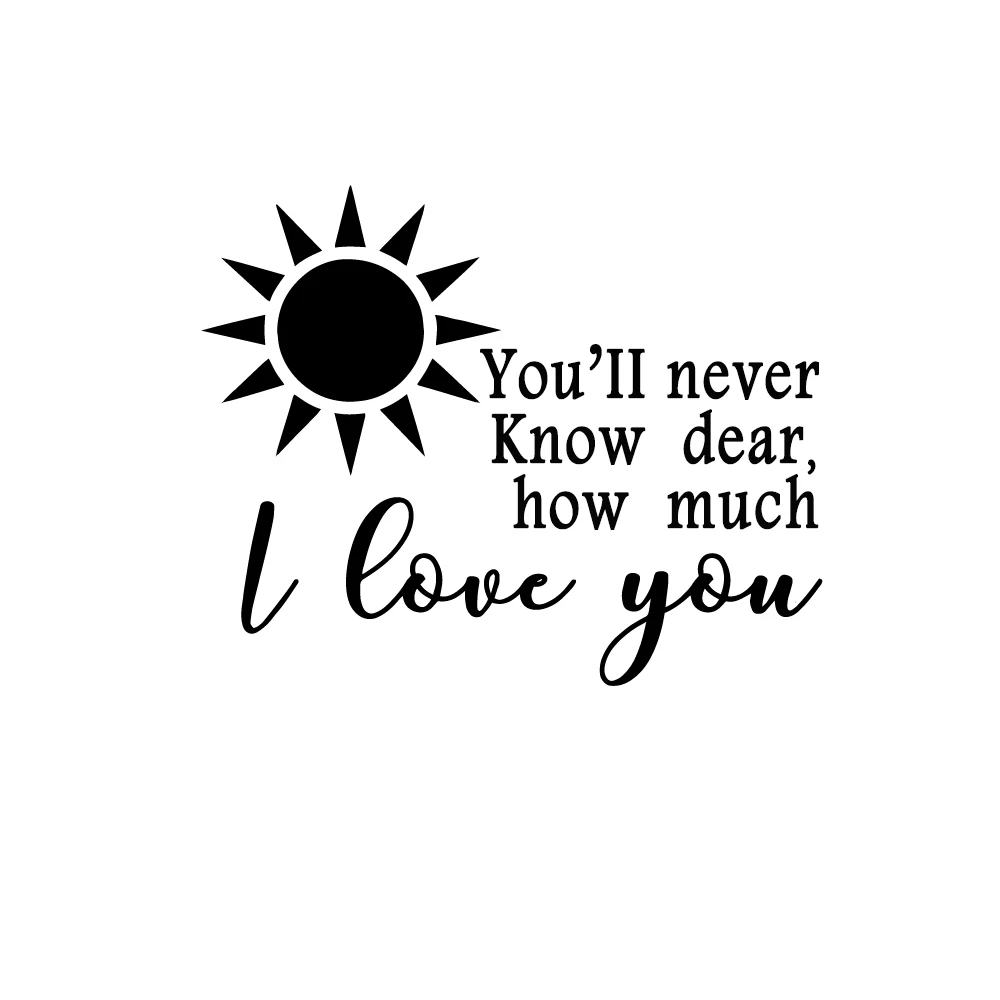 

Fun Love Wall Sticker DIY cartoon Sun I love you Wall Art Decal DIY Wallsticker For Kids Room Living Room Home Decor