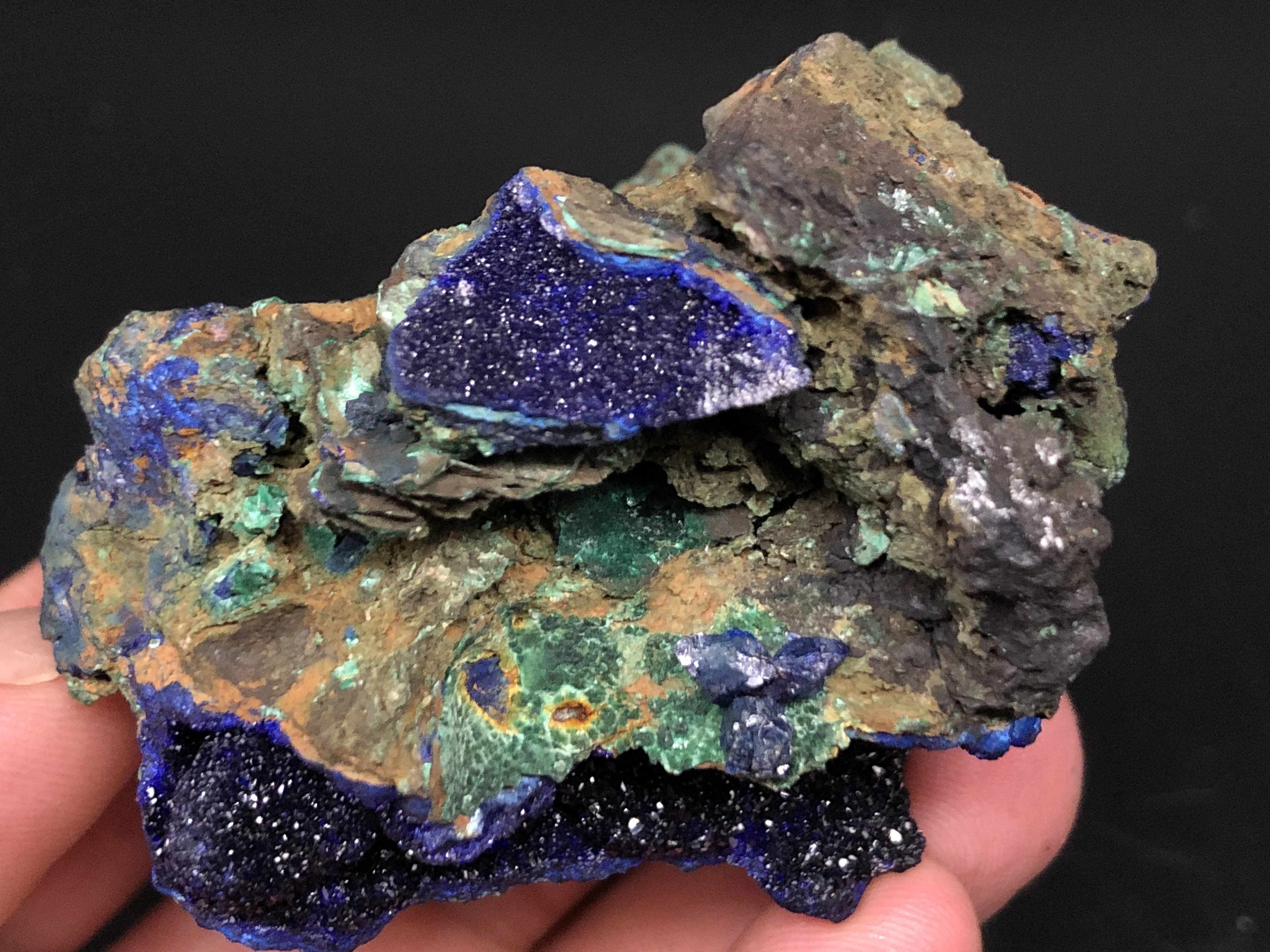 

103.7Samples of natural azurite and Malachite crystal minerals
