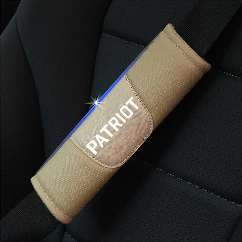 

For Jeep Patriot 2pcs Fashion Carbon Fiber Leather Car Seat Belt Cover Car Seat Belt Shoulder Pad Car Accessories
