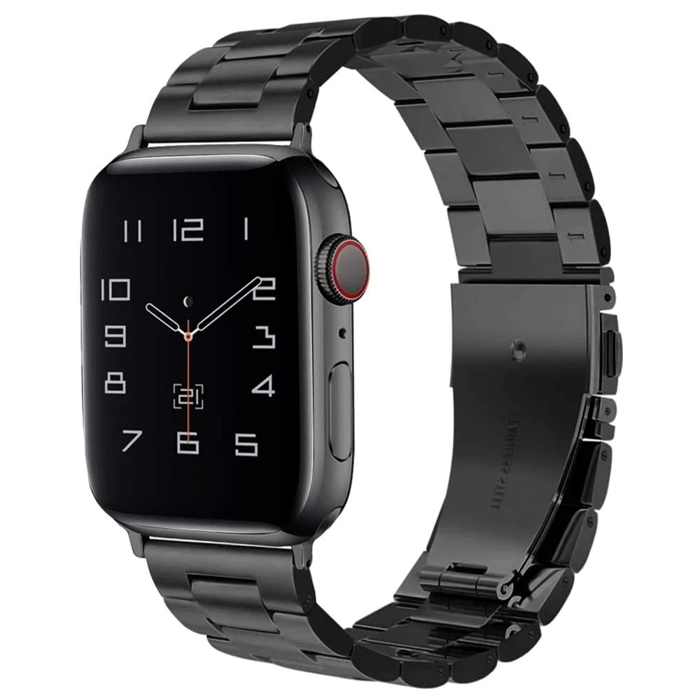 

For Apple Watch Series 7 1 2 3 4 5 6 42 mm 44 mm strap, 38 mm 40 mm stainless steel strap classic bracelet metal snap buckle