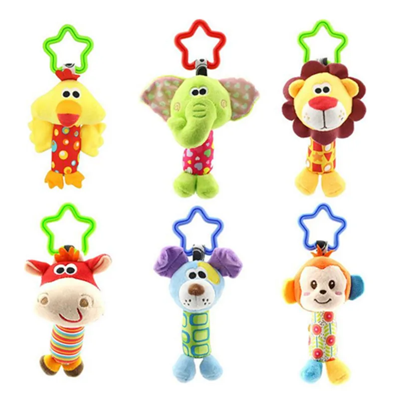 Детские плюшевые погремушки с мультяшными животными на коляску Kawaii 6 Tpye в подарок