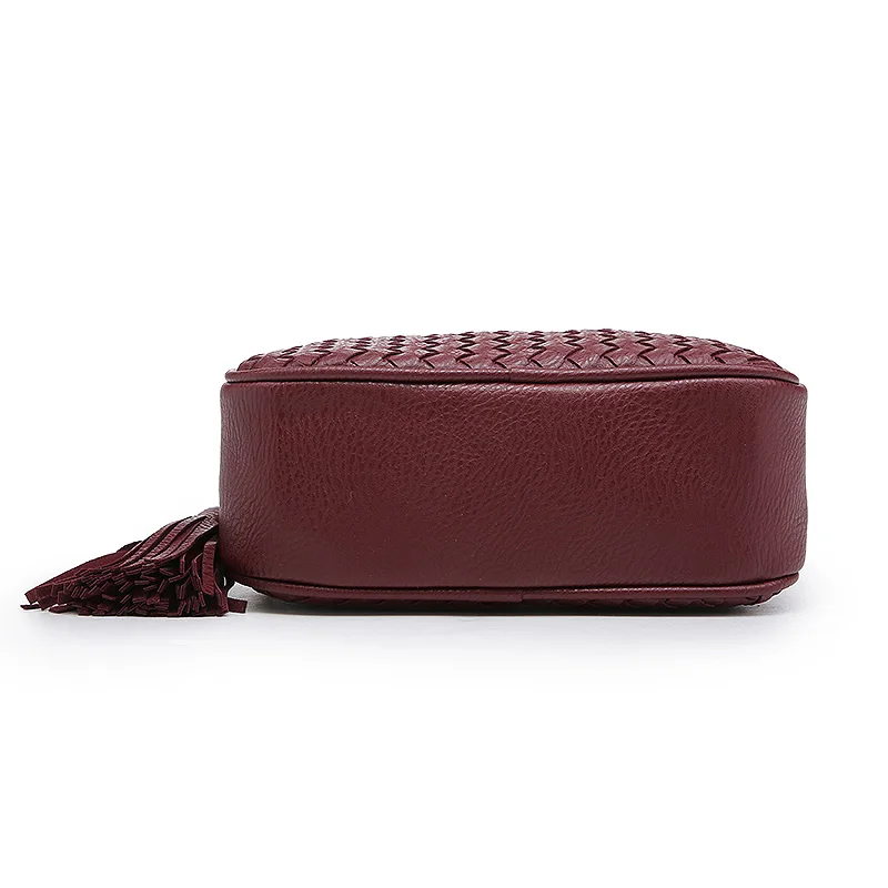 

New Fashion Luxury Bags Messenger Crossbody Handmade Woven Female Zipper Handbag Tassel Lady Fashion Shoulder Bag for Women