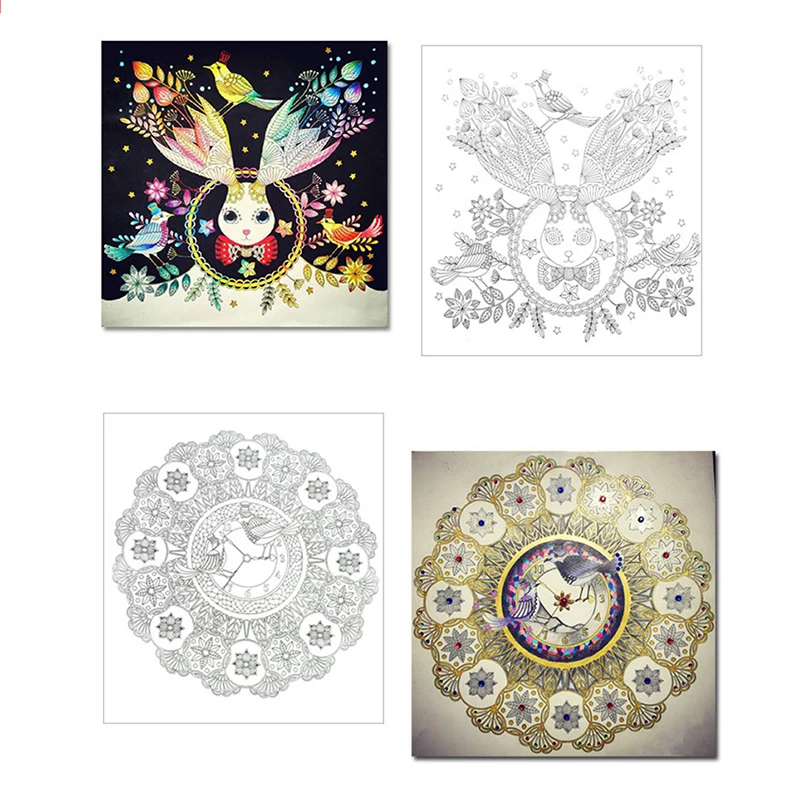 Книга с рисунком секретного сада на английском языке 12 страниц | Канцтовары для