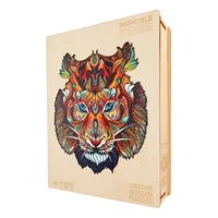 unique wooden puzzle tiger jigsaw puzzle wooden board table puzzle games for kids adults diy interactive educational toys gifts