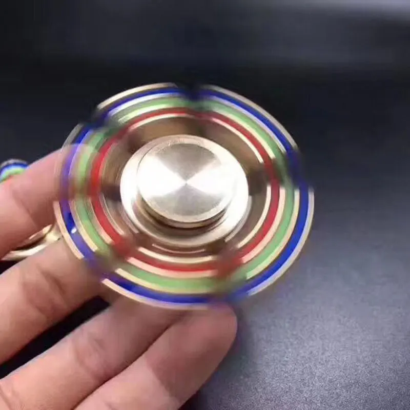 Fidget Rainbow Finger Spinner Hand Spinner Toy Metal Brass Spiner Antistress Relieve Stress Toys 2021 enlarge