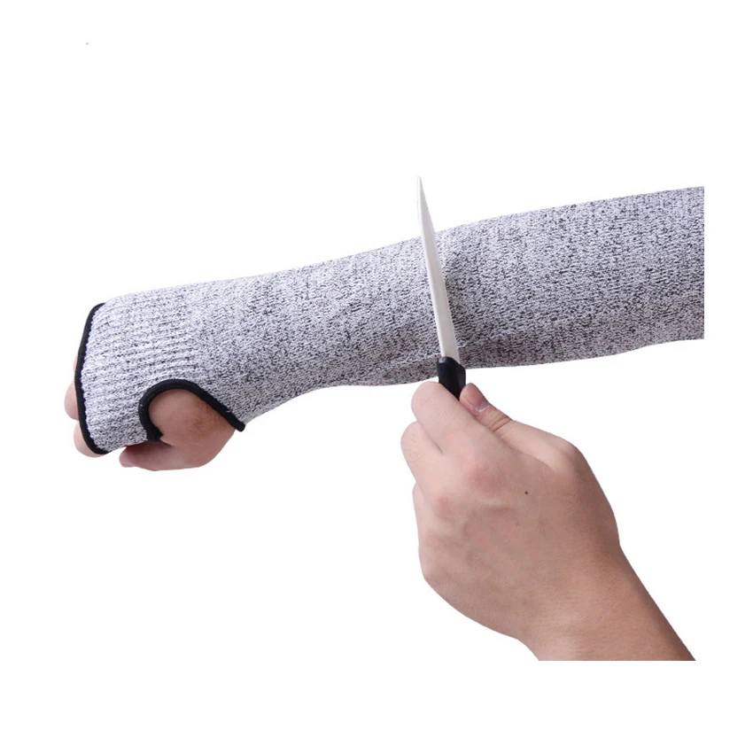 

2pcs Wrist Wrap Cut Safety Arm Sleeve Thumb Hole Work Worker Protection Knit Slash Safety Cut Resistant Women Men Safety Gloves