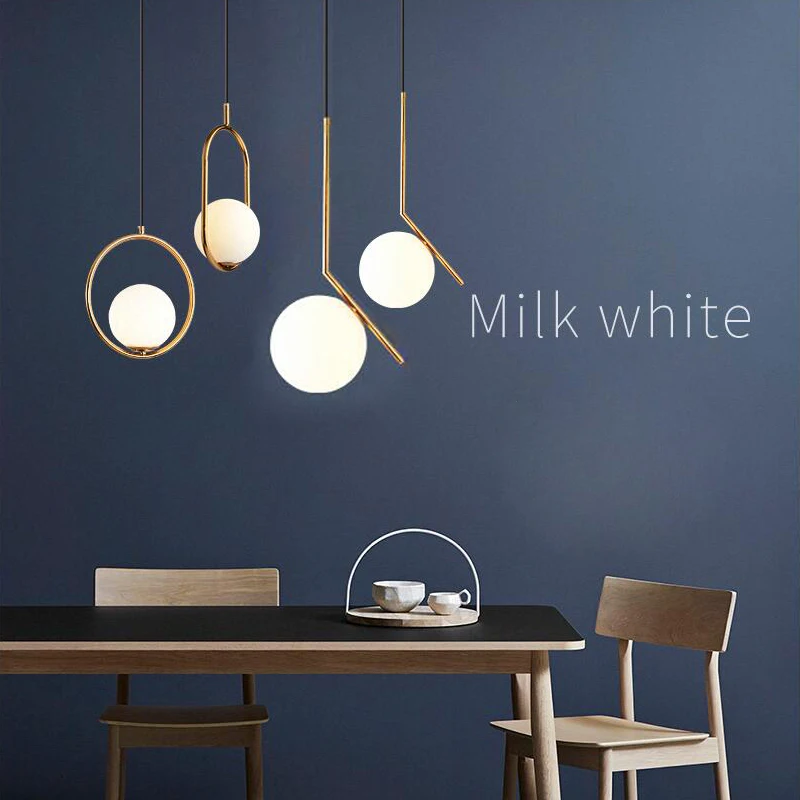 

Dropshipping Nordic Chandelier Minimalist Art LED Chandeliers Hang Glass Ball Living Room Bedroom Restaurant Bar Home Lighting