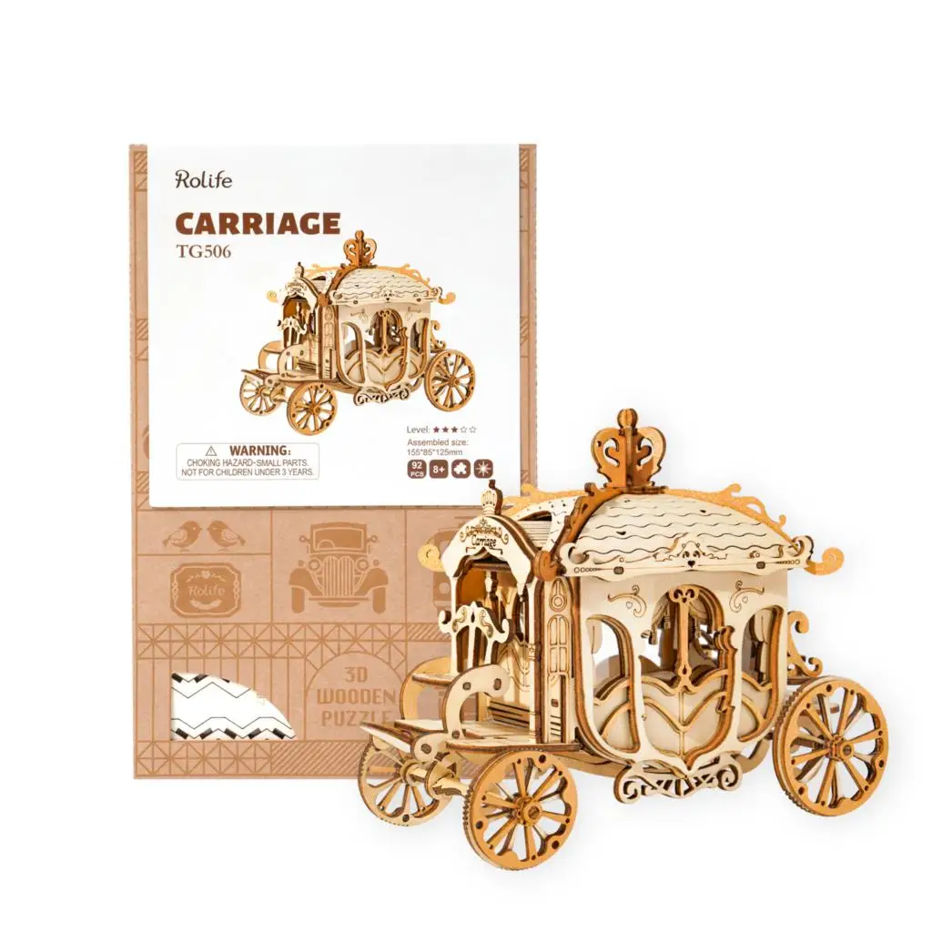 

DIY-KIT Rolife Vintage Carriage Model 3D Wooden Puzzle Toys For Chilidren Kids Adult TG506 GIFTS