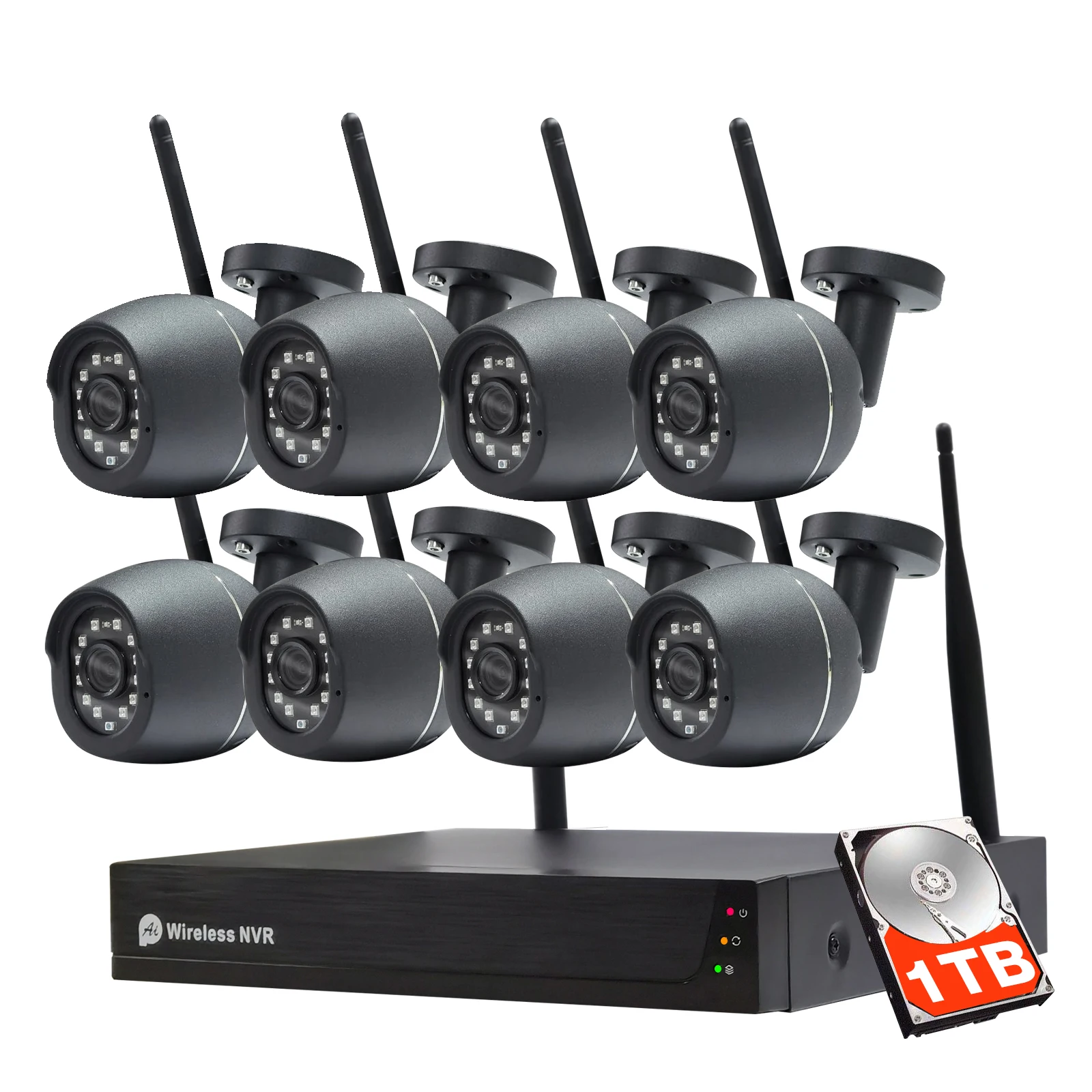 Sdeter 3MP Беспроводной безопасности Камера Системы 1 ТБ HDD 8CH NVR 4 шт. 1536P IR Cut WI FI IP