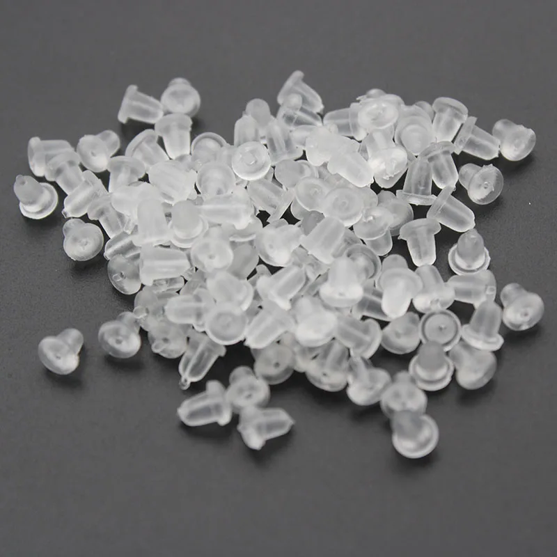 Прозрачные резиновые застежки для сережек гвоздиков 300 шт./лот силиконовые