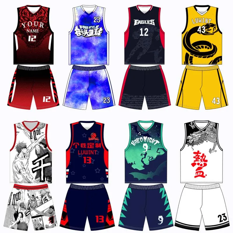 DIY New Basketball jersey Suit Male And Female Couple thermal sublimation technology Custom Outdoor Sports Training Suits | Спорт и