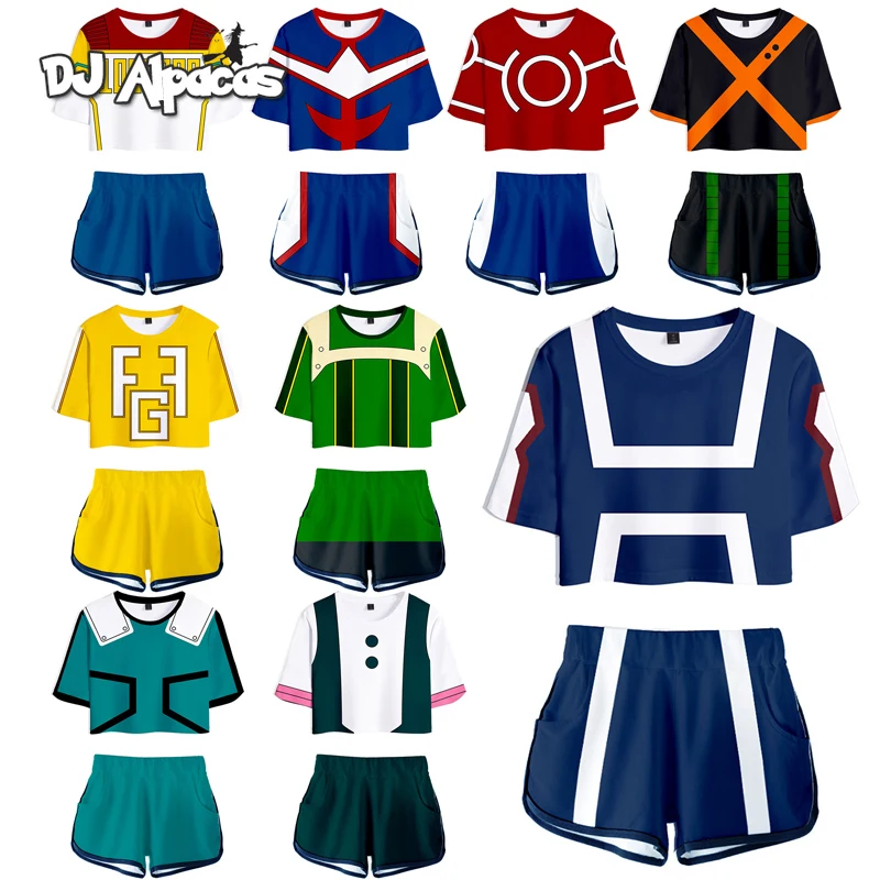 

Girl MHA My Hero Academy Cosplay Costume Ochaco Uraraka Asui Tsuyu Summer Skirt Plus Size Todoroki Shoto Bakugou Katsuki Suits