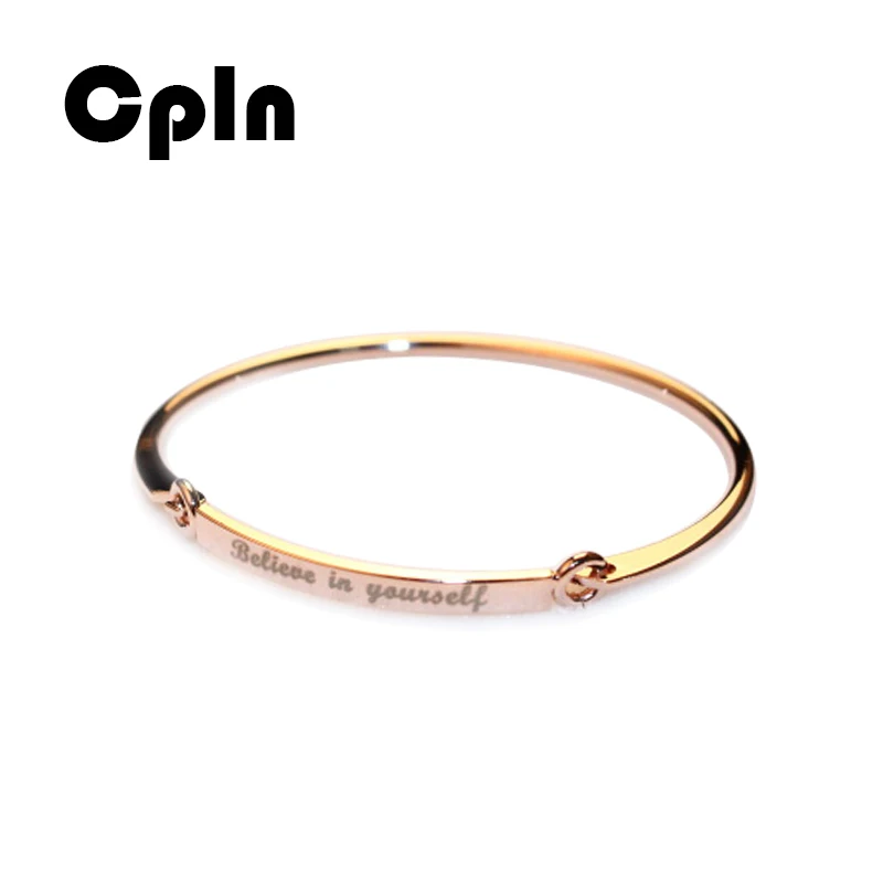 Cpln 2019 новый тренд модный простые браслеты с буквами для женщин розовое золото