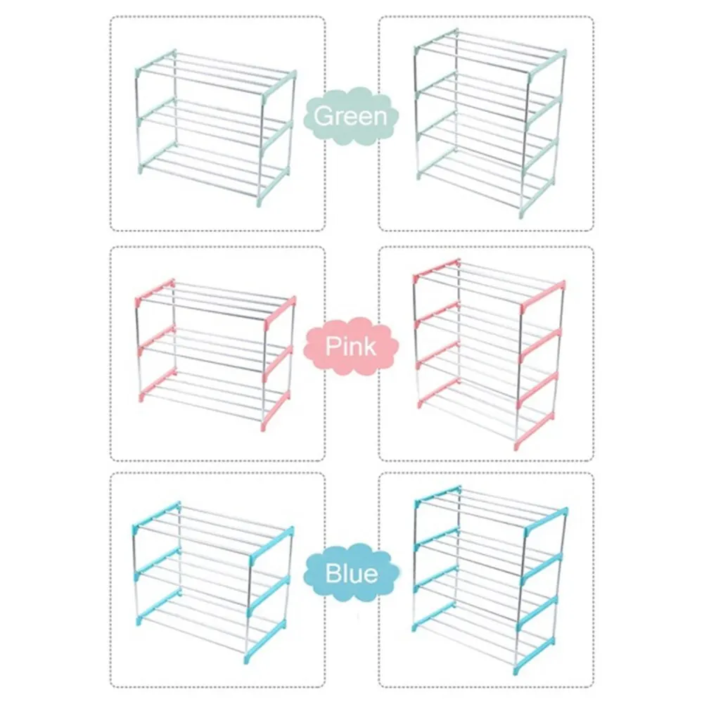 4 слоя Нержавеющая сталь обувь стеллаж для хранения Вешалка обуви Дисплей