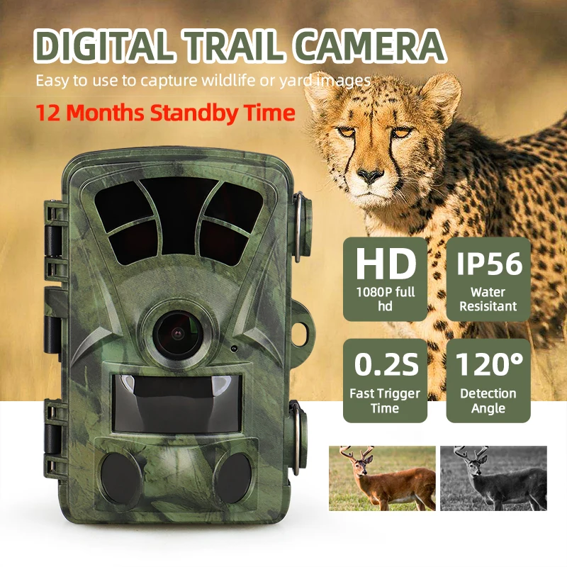 Digital Trail Camera LCD Display IP56 Waterproof Super Wide Angle and 20M detect IR Sensor 12 months standby time HK37-0039