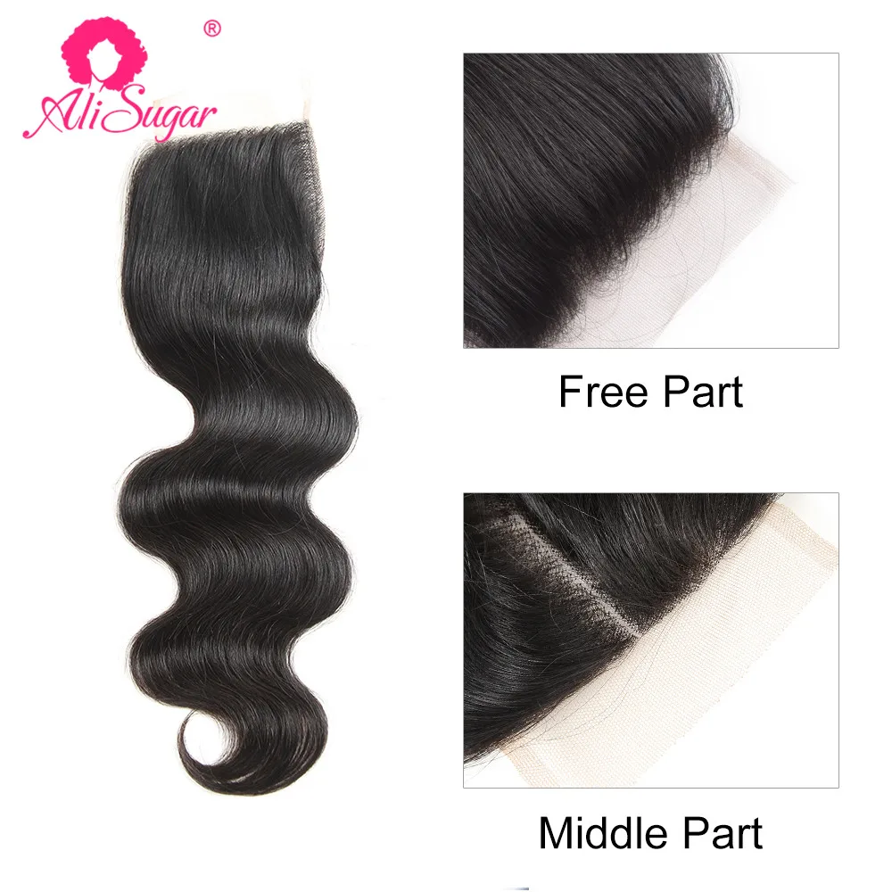 Али sugar натуральные перуанские волосы объемная волна 3 пучка с закрыванием 4*4