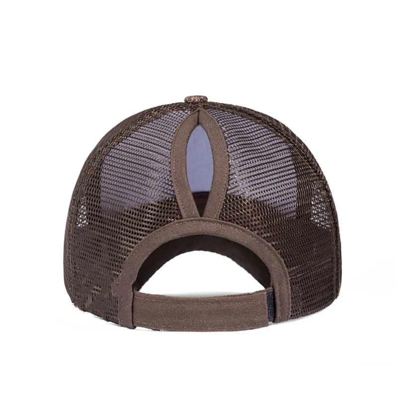 Женская бейсбольная Кепка модный конский хвостик снепбек в пучок летние