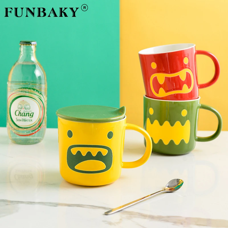 FUNBAKY 350 мл креативная мультяшная кружка с крышкой Ложка детский подарок домашняя