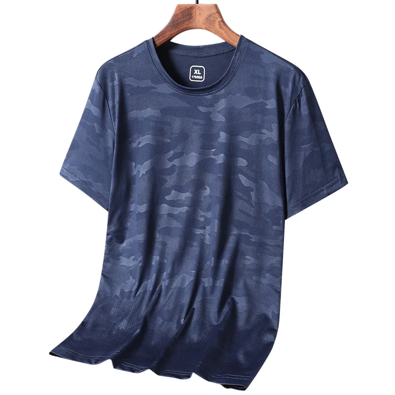 

2021 summer T-shirt male thin ice silk round collar of leisure