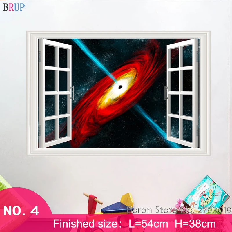 10 Style Black Hole 3D Wall Stikers Creative Universe Science Art Home Decor for Kids Room Planets Decals |