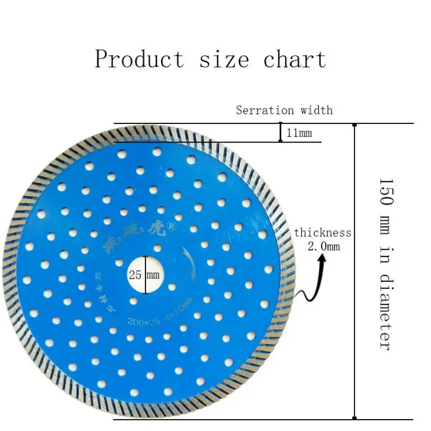 

Stone porous corrugated cutting blade, dry cutting king silencer blade, diamond saw blade
