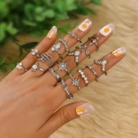 17pcsset lot bulk retro opal stone rings for women geometric vintage star phalanx%e2%80%98s ring stackable bohemia finger alt jewelry