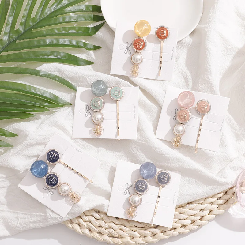 

2020 Spring And Summer New Hairpin Pearl Crown Two-piece Hair Accessories Women