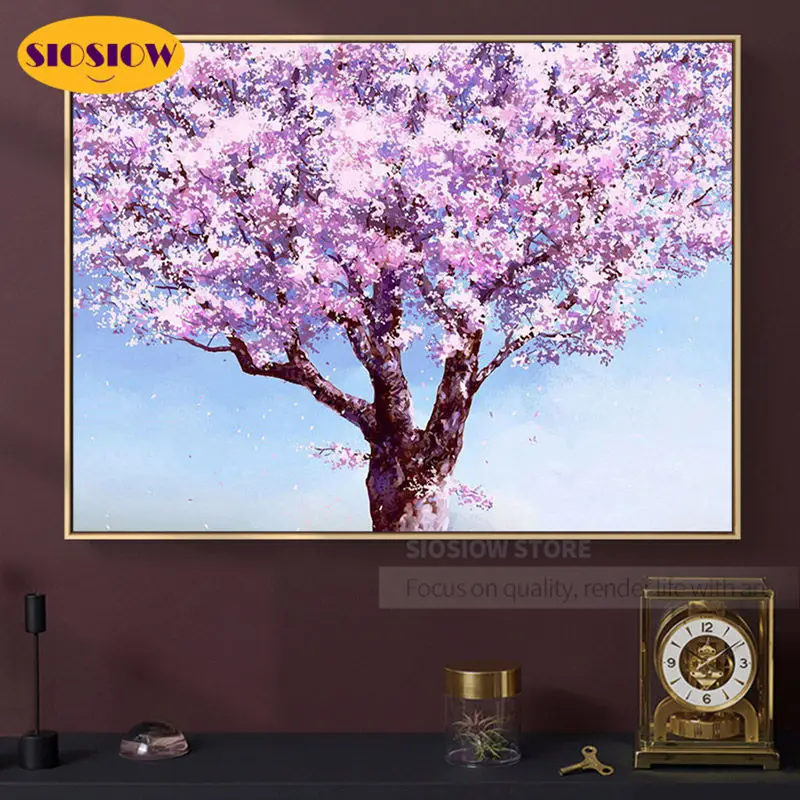 5d алмазная живопись сделай сам вышивка крестиком Сакура дерево полная выкладка